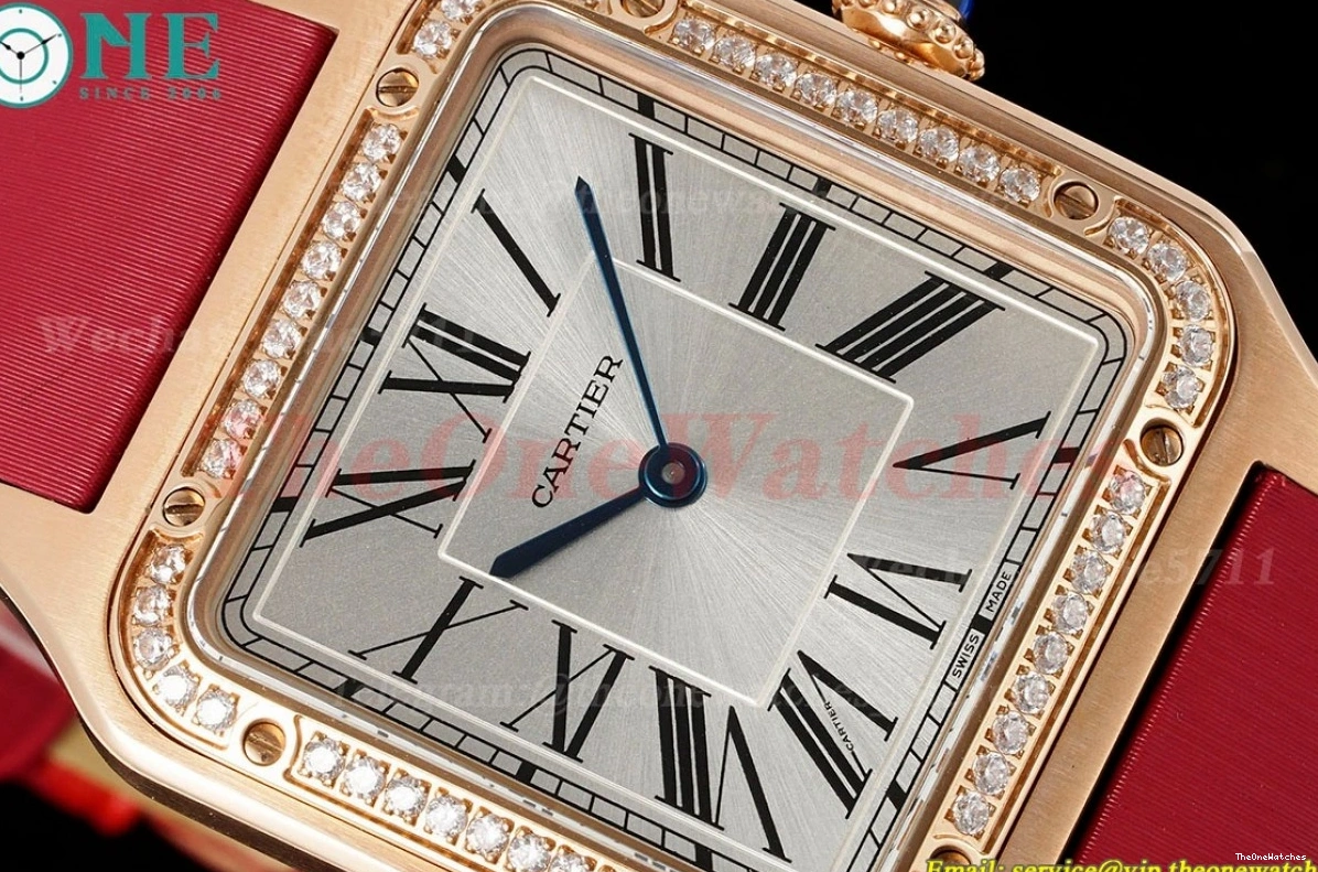 Dial SA Dia Dumont Quartz Red Silver AF RG Santos 0510